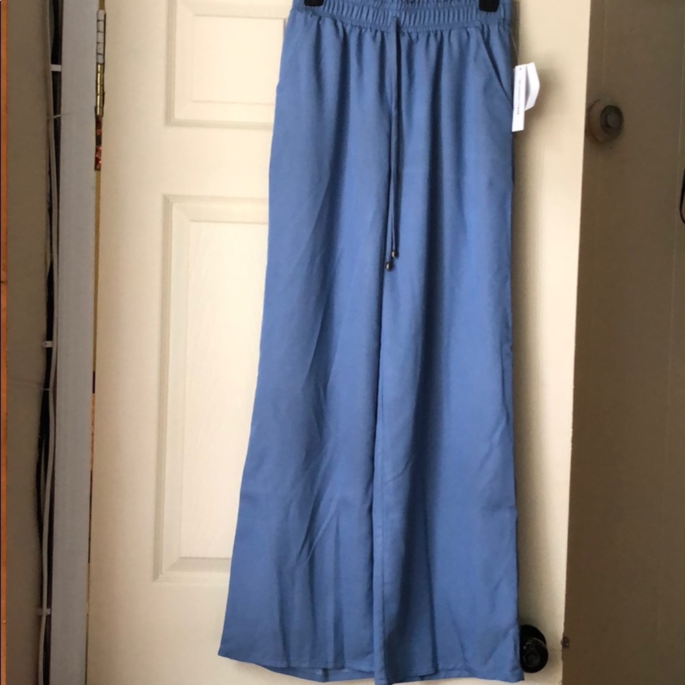 Long Blue flowy Trousers